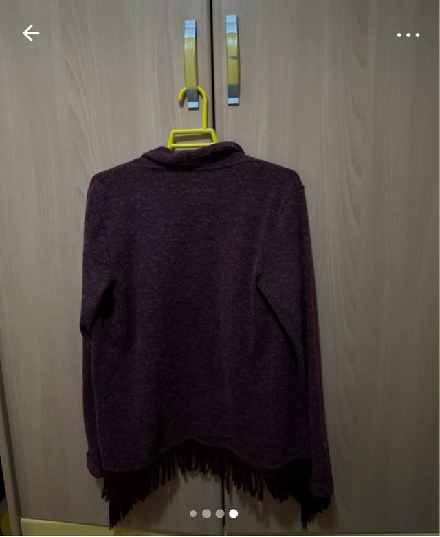 Chaqueta burdeos flecos