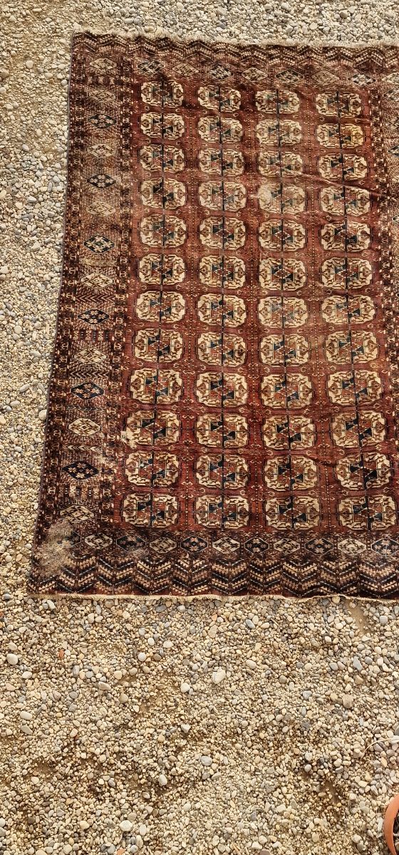 Tekke alfombra antigua anudada a mano
