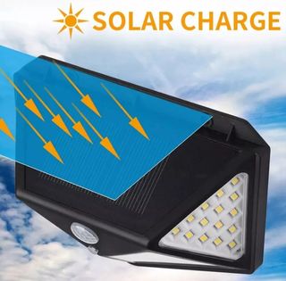 8 Faretti Energia Solare 100 Led Sensore Movimento