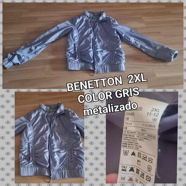 Cortavientos cazadora BENETTON 2XL GRIS metálico