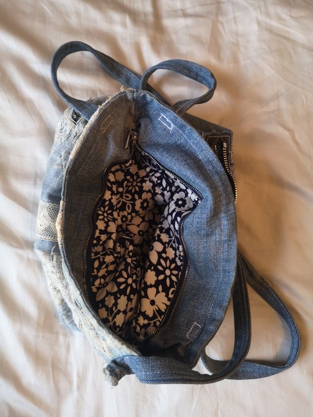 Borsa donna a spalla in jeans riciclato