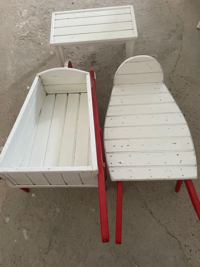 2 carretillas de madera para decoracion