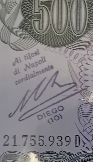 Banconote Argentina con firma Maradona