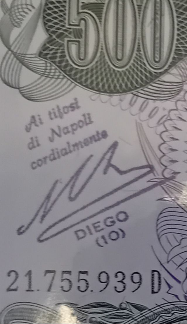 Banconote Argentina con firma Maradona