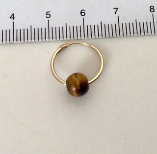 Aros de oro y piedras de ojo de tigre