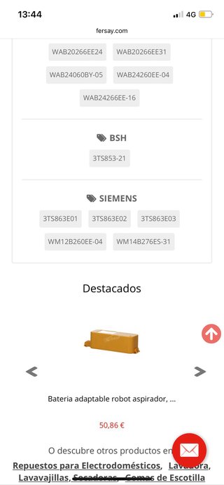 Goma lavadora BALAY / BOCH / SIEMENS