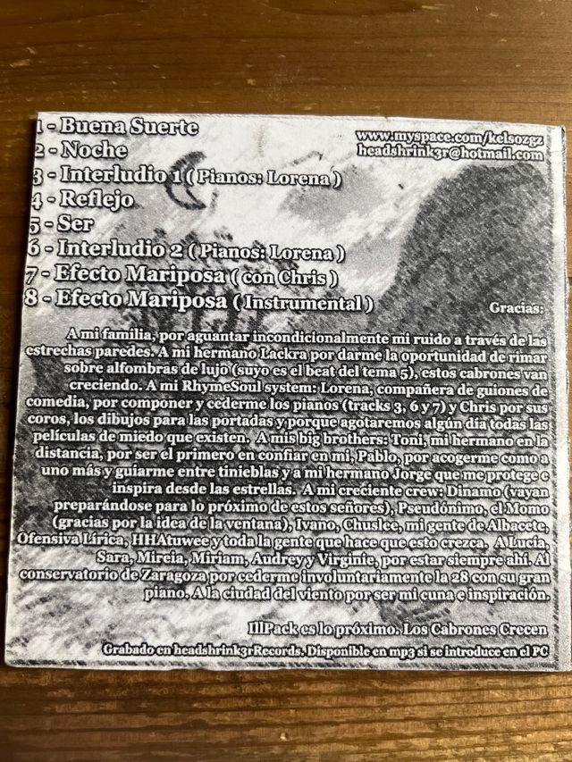 Kelso - Metaforas Cd maqueta rap zaragoza