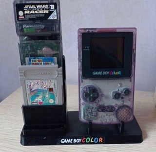 Soporte Game Boy Color + 4 porta juegos negro