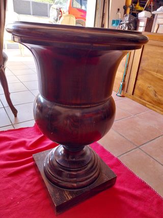 2 fioriere in legno patinato a forma di tazza