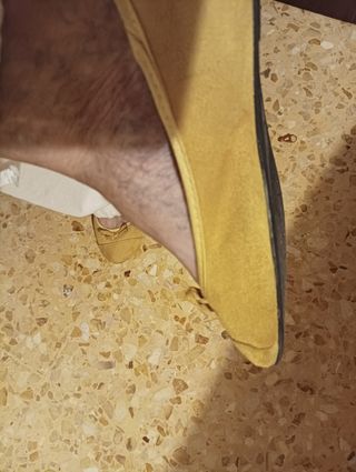 Bailarinas mostaza de ante