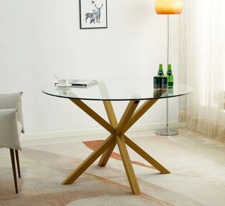mesa de cristal redonda