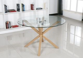 mesa de cristal redonda
