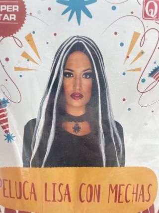 Peluca Negro y Blanco para Disfraz de Cruella