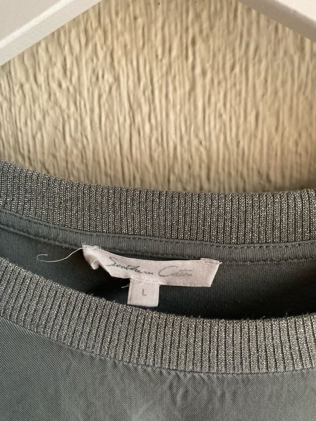 Jersey blusa verde grisacea 