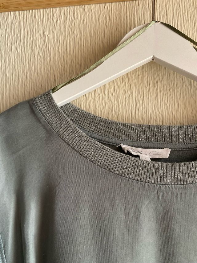 Jersey blusa verde grisacea 