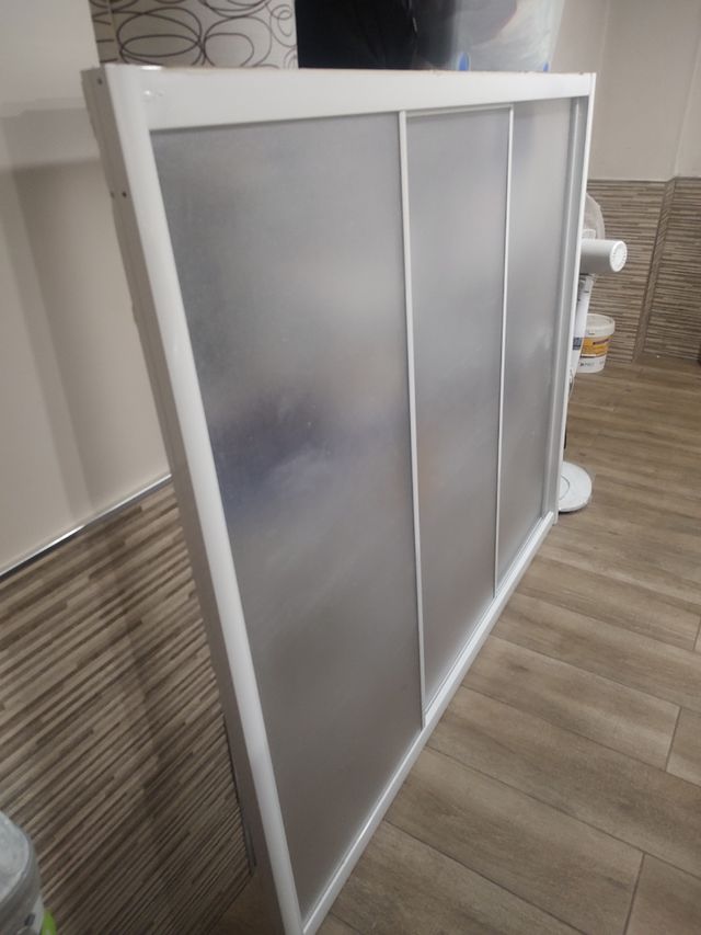MAMPARA baño aluminio blanco