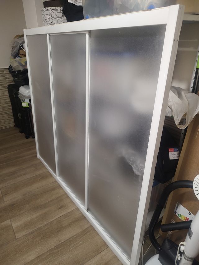MAMPARA baño aluminio blanco