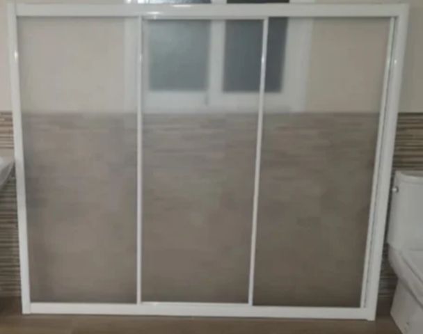 MAMPARA baño aluminio blanco