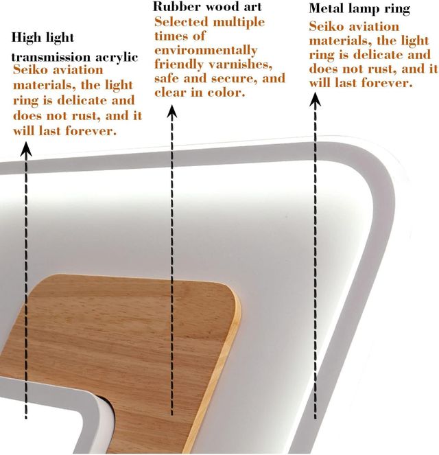 Candeeiro de teto LED ajustável moderno em madeira 41,5 cm