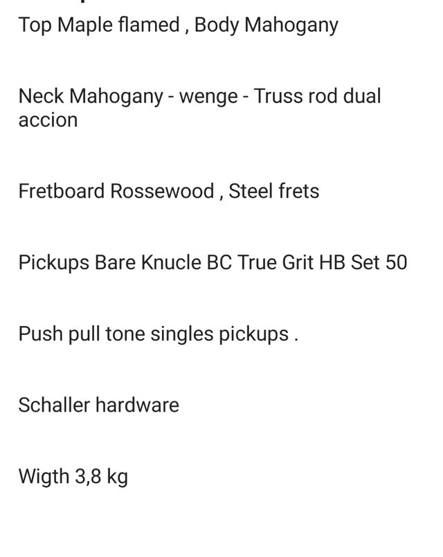 Guitarra JCR , tipo Les Paul Custom