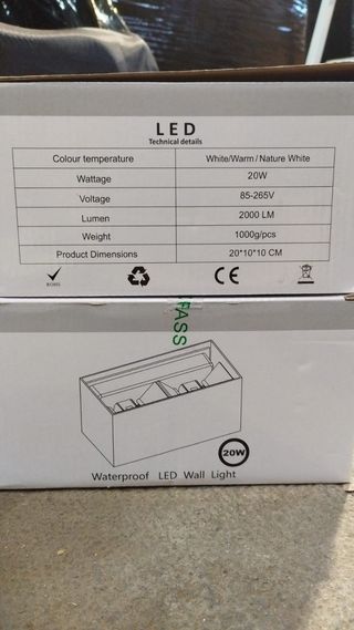 2 apliques pared led aluminio negro-gris Kingwen
