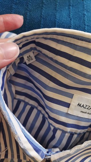Set 2 camicie uomo blu righe XL 44  Mazzarelli