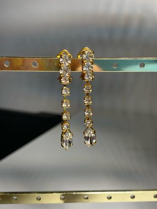 Pendientes clip vintage brillos