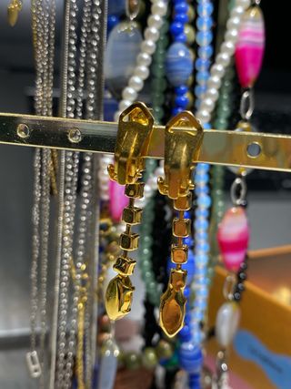 Pendientes clip vintage brillos