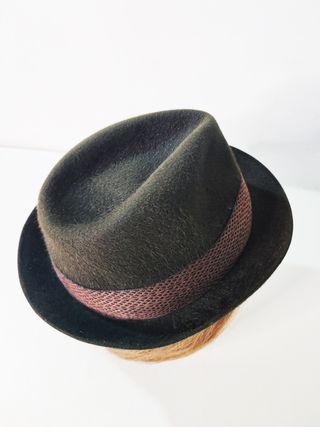 Madeso/ Sombrero Fedora paño lana marrón nº 53,5
