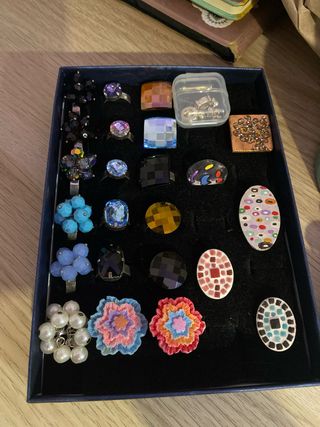 Lote vintage anillos + pendientes 