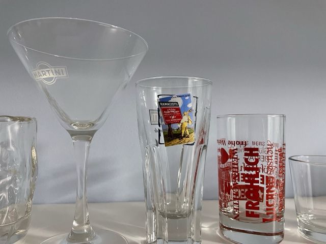 Bicchieri Martini, Ramazzotti, Lucano 