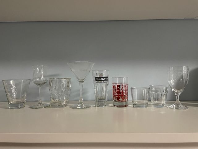 Bicchieri Martini, Ramazzotti, Lucano 