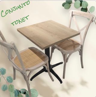 Mesa hostelería tablero abatible 70*70 +2 sillas