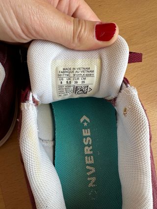 Zaptillas converse granate t39