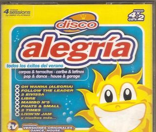 CD CUÁDRUPLE DISCO ALEGRIA 1999 POP DANCE HOUSE