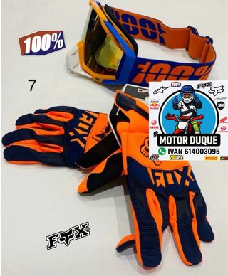 Fox guantes y gafas 100% descenso bici enduro mtb