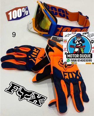 Guantes bici fox y gafas 100% mtb descenso enduro