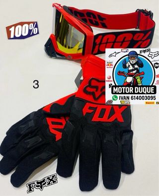 Guantes mtb fox y gafas 100% de bici bike enduro