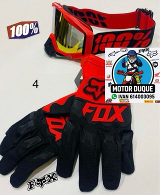 Guantes de bici fox y gafas 100% mtb bike