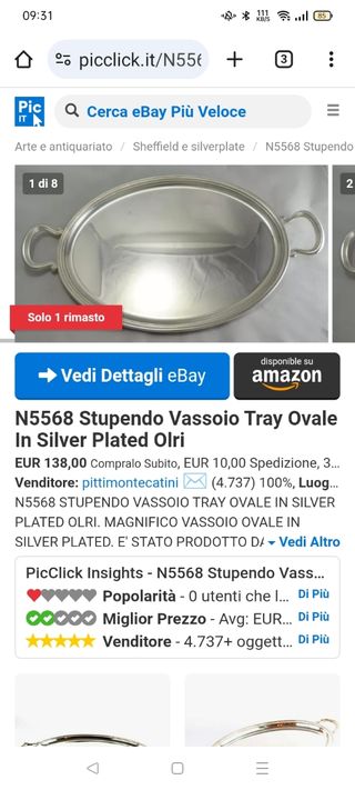 Vintage stupendo vassoio rotondo