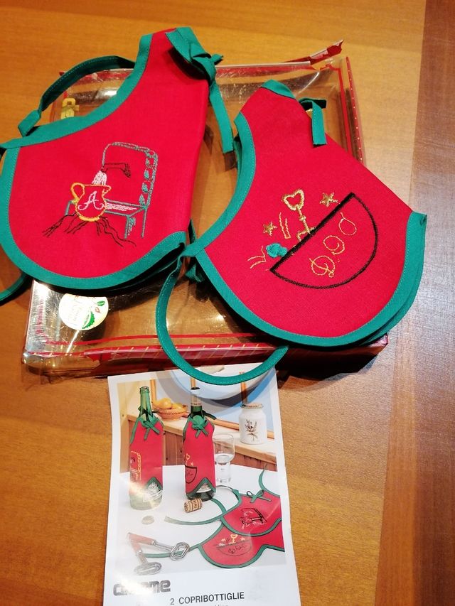 Set 2 copri bottiglia natalizi