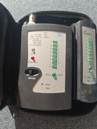 Tester de cables con pilas de ethernet