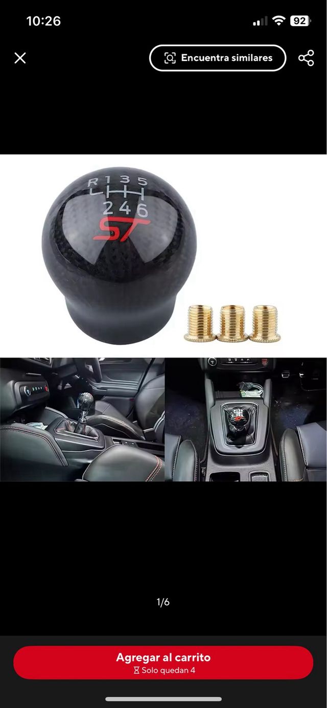 Pomo palanca cambios Ford Focus Fiesta St 6 vel