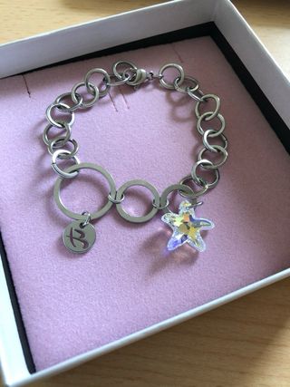 bracciale acciaio con ciondolo stella Luca Barra
