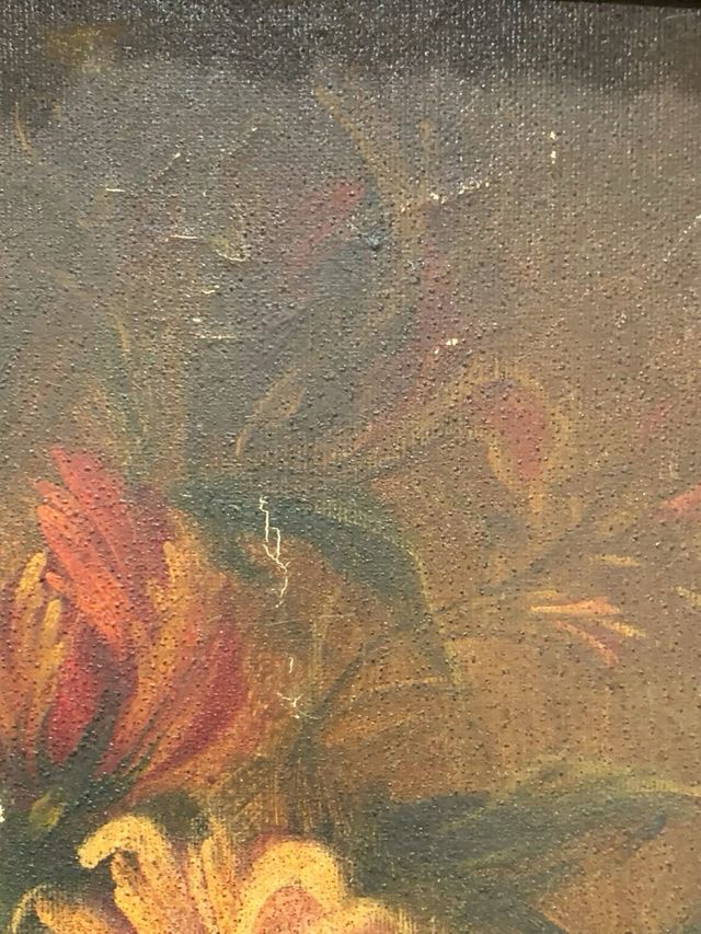 Antiguo cuadro floral en estilo romántico