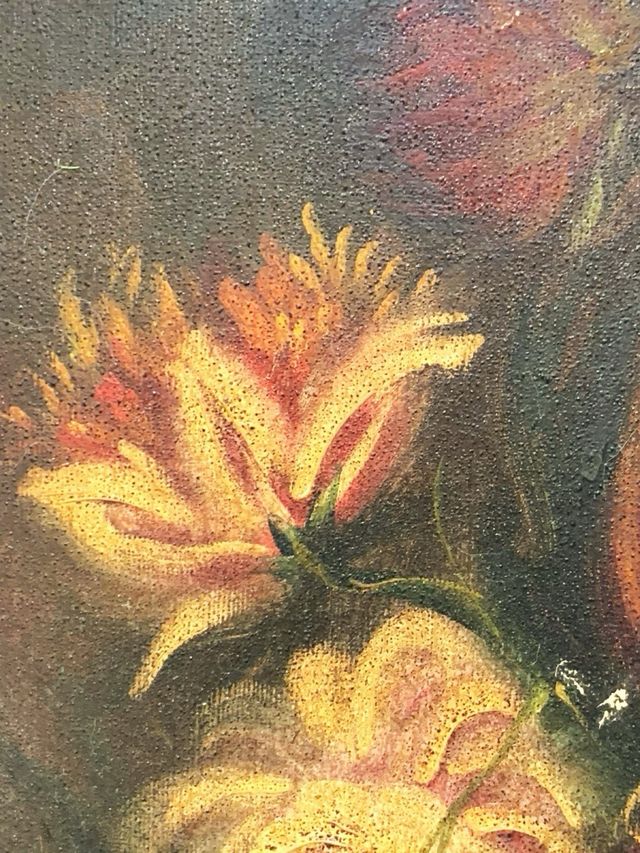 Antiguo cuadro floral en estilo romántico