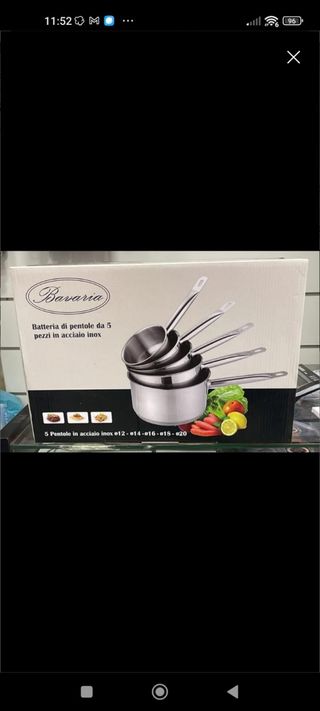 Set di 5 pentole con manico