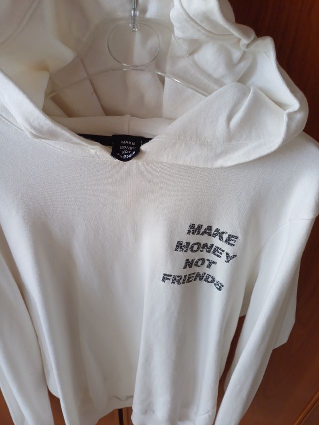 Sudadera unisex Make Money Not Friends de segunda mano por EUR