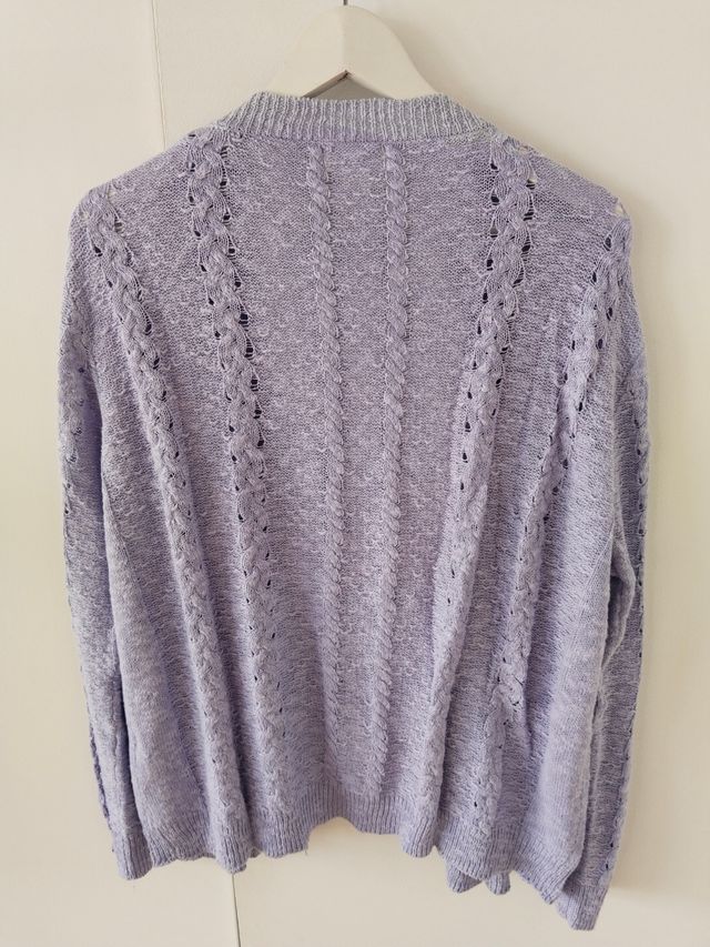 Cárdigan calado lila sweewë 