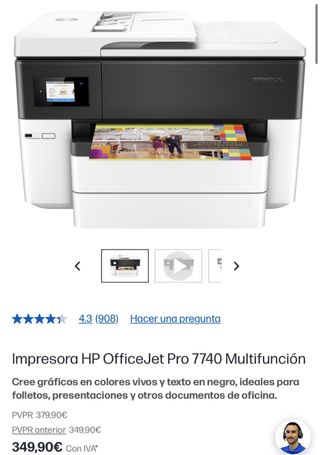 Impresora HP + Scanner, Fax, Fotocopiadora